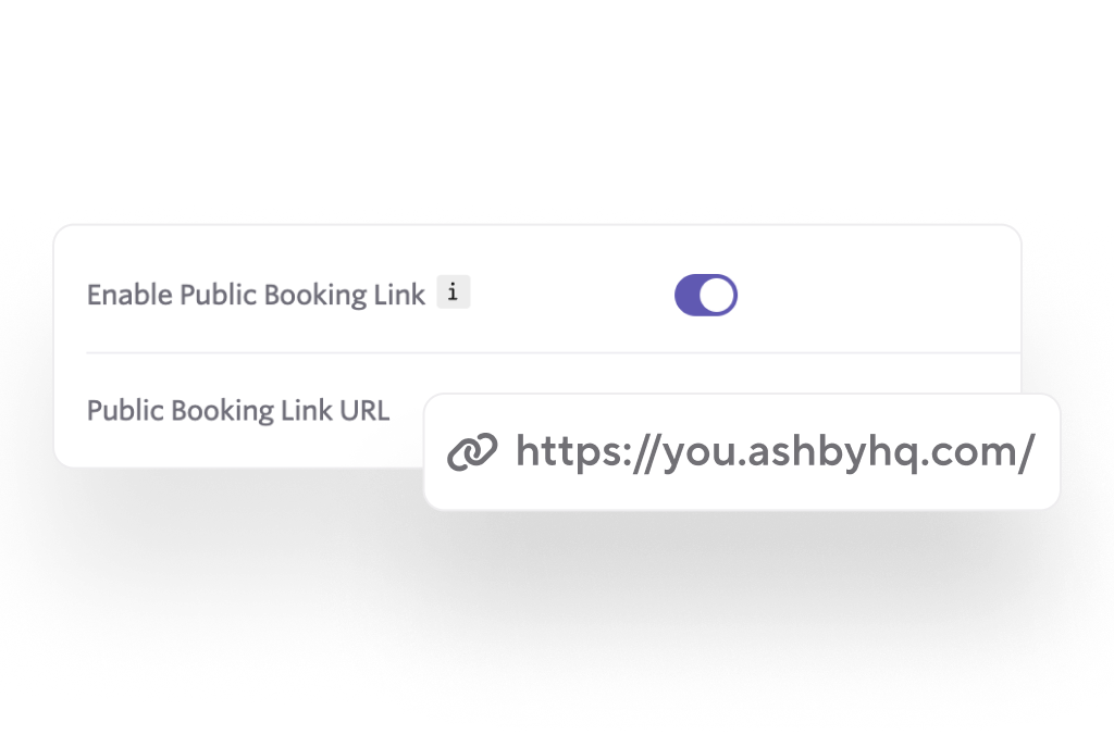 public booking link for candidates